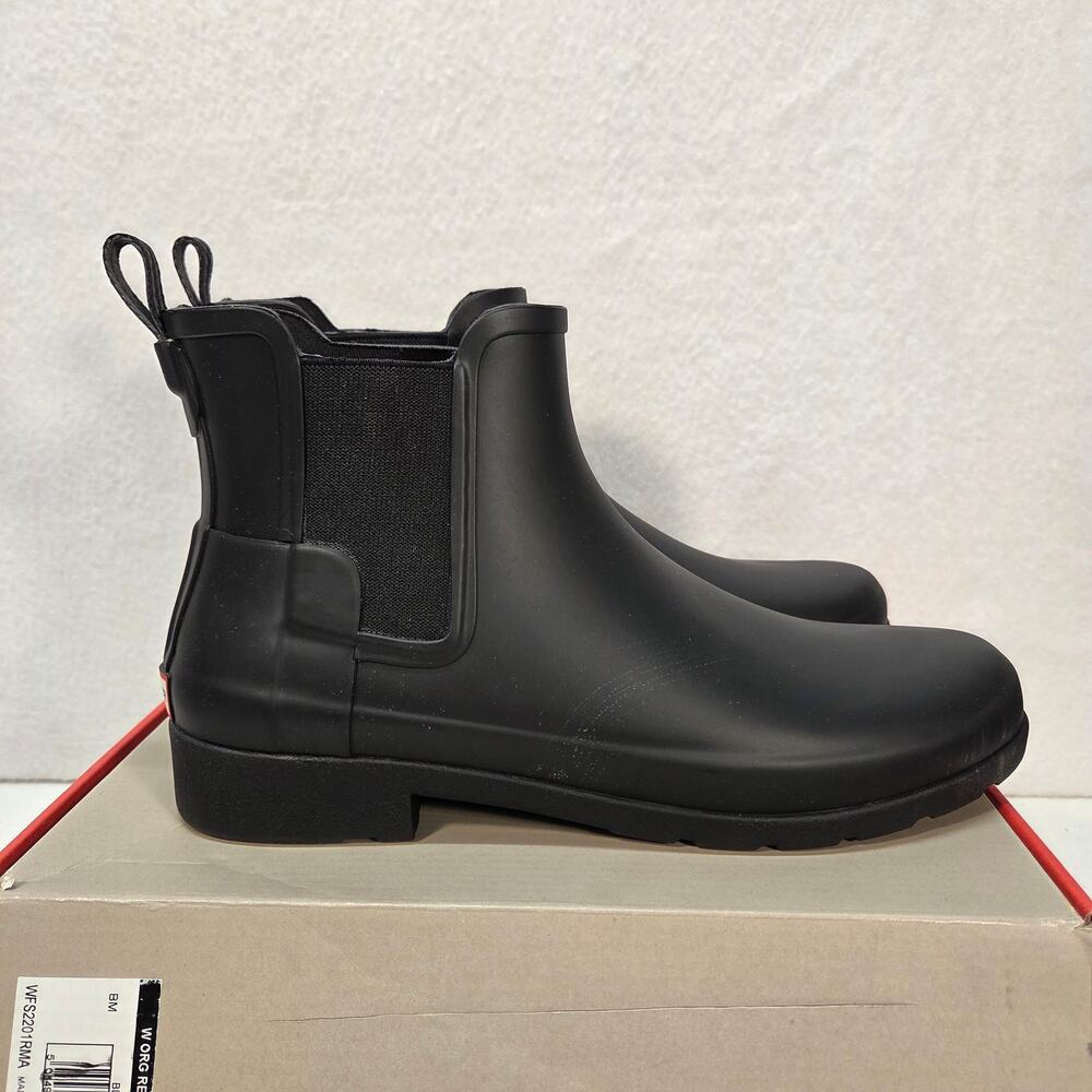 Hunter Commando Waterproof Chelsea Boots Pull On Black Womens Size US 10 EU 42 - Picture 2 of 13